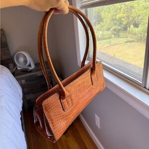 2pc Vintage Tommy Hilfiger Faux Croc Shoulder Bag with Matching Coin Purse Set